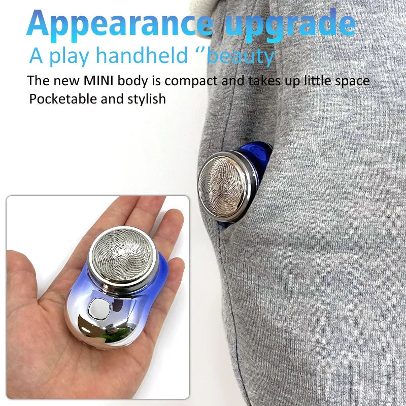 Mini Portable USB Rechargeable Electric Shaver – Compact Beard & Facial Hair Trimmer for Men
