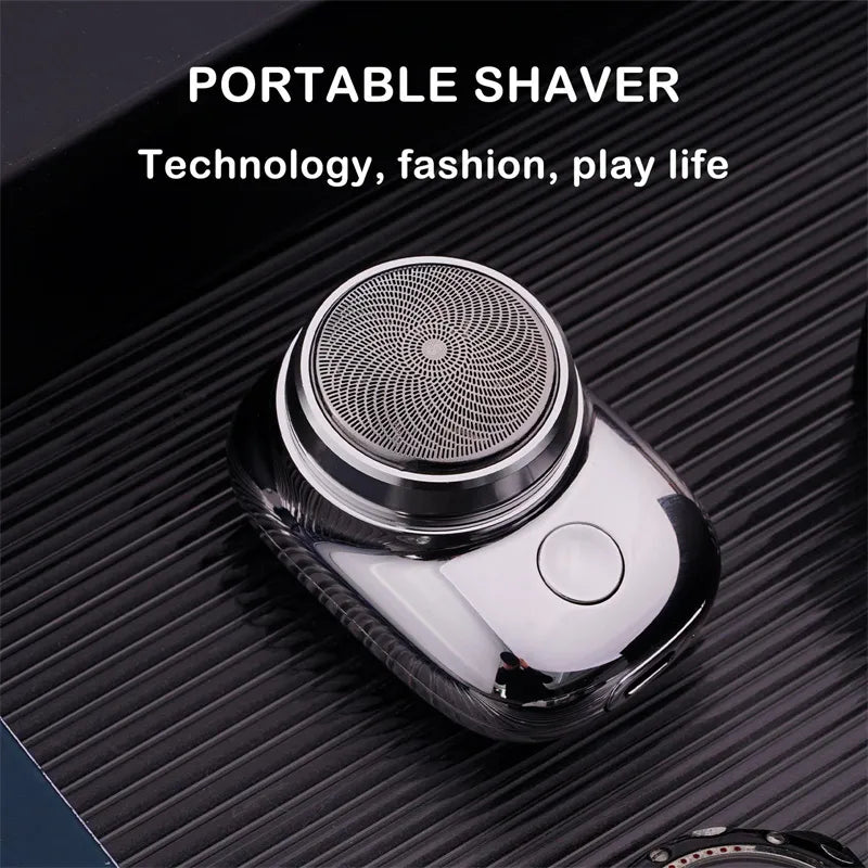 Mini Portable USB Rechargeable Electric Shaver – Compact Beard & Facial Hair Trimmer for Men