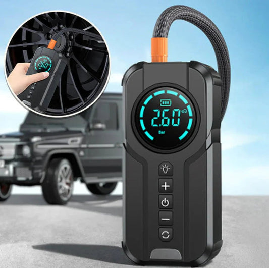 BUVAYE Portable Air Compressor | 4 in 1 Jump Starter | Emergency Power Bank