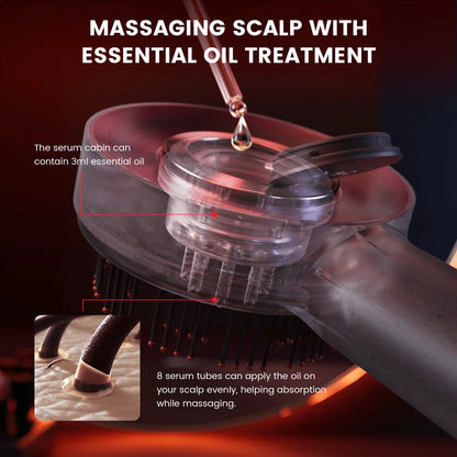 Breo S3 Scalp Massaging Brush | Essential Oil Red Light Therapy Scalp Massager