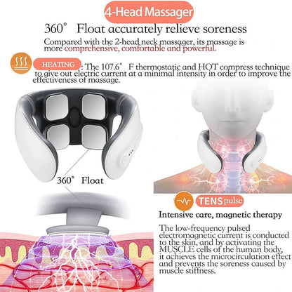 Smart Neck Massager | Heating and Magnetic Therapy 4 Way Massager