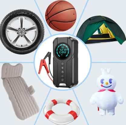 BUVAYE Portable Air Compressor | 4 in 1 Jump Starter | Emergency Power Bank