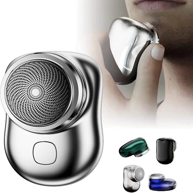 Mini Portable USB Rechargeable Electric Shaver – Compact Beard & Facial Hair Trimmer for Men